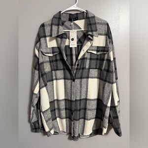Plaid Black and Gray Women's Jacket